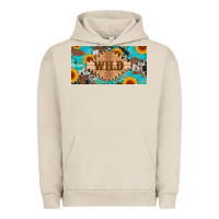 Pigment French Oak western wild and sunflower leopard turquoise cowhide licanse plate Urban Hoodie - Artiststas