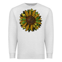 Oatmeal Heather camouflage flitter sunflowers Premium Sweatshirt - RanaPortraitStore