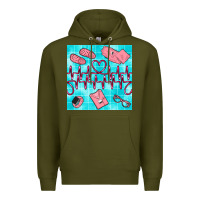 Army Green nurse heart beat seamless pattern Premium Hoodie - BundleAndBundleShop