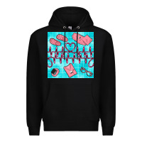 Black nurse heart beat seamless pattern Premium Hoodie - BundleAndBundleShop