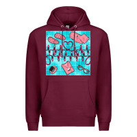 Burgundy nurse heart beat seamless pattern Premium Hoodie - BundleAndBundleShop