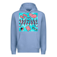 Colony Blue nurse heart beat seamless pattern Premium Hoodie - BundleAndBundleShop