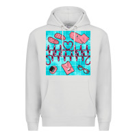 Dove Grey nurse heart beat seamless pattern Premium Hoodie - BundleAndBundleShop