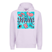 Lilac nurse heart beat seamless pattern Premium Hoodie - BundleAndBundleShop