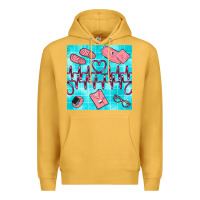Mustard nurse heart beat seamless pattern Premium Hoodie - BundleAndBundleShop