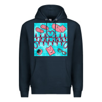Navy nurse heart beat seamless pattern Premium Hoodie - BundleAndBundleShop