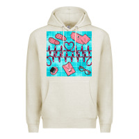 Oatmeal Heather nurse heart beat seamless pattern Premium Hoodie - BundleAndBundleShop