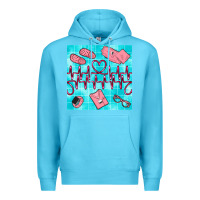 Ocean Blue nurse heart beat seamless pattern Premium Hoodie - BundleAndBundleShop