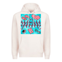 Pale Pink nurse heart beat seamless pattern Premium Hoodie - BundleAndBundleShop