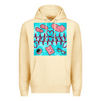 Pina Colada nurse heart beat seamless pattern Premium Hoodie - BundleAndBundleShop