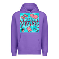 Purple nurse heart beat seamless pattern Premium Hoodie - BundleAndBundleShop