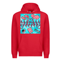 Red nurse heart beat seamless pattern Premium Hoodie - BundleAndBundleShop
