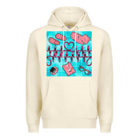 Sandshell nurse heart beat seamless pattern Premium Hoodie - BundleAndBundleShop