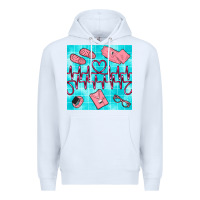 White nurse heart beat seamless pattern Premium Hoodie - BundleAndBundleShop