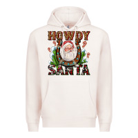 Pale Pink howdy santa Premium Hoodie - AdoDesignShop