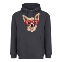 Smoke chihuahua dog with love glasses Heavyweight Hoodie - RanaPortraitStore