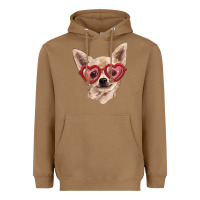 Toasted Coconut chihuahua dog with love glasses Heavyweight Hoodie - RanaPortraitStore