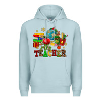 Blue Mist christmas jolly teachers Premium Hoodie - AdoDesignShop
