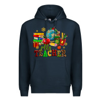 Navy christmas jolly teachers Premium Hoodie - AdoDesignShop