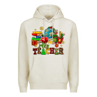 Oatmeal Heather christmas jolly teachers Premium Hoodie - AdoDesignShop