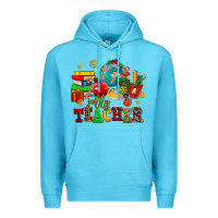Ocean Blue christmas jolly teachers Premium Hoodie - AdoDesignShop