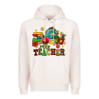Pale Pink christmas jolly teachers Premium Hoodie - AdoDesignShop