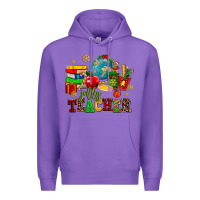 Purple christmas jolly teachers Premium Hoodie - AdoDesignShop