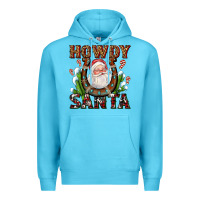 Ocean Blue howdy santa Premium Hoodie - AdoDesignShop