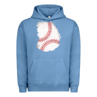 Pigment Pebble Blue baseball patch Urban Hoodie - AdoDesignShop