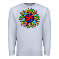 Heather Grey autism sunflower Premium Sweatshirt - Zillion Design Studio