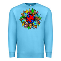 Ocean Blue autism sunflower Premium Sweatshirt - Zillion Design Studio
