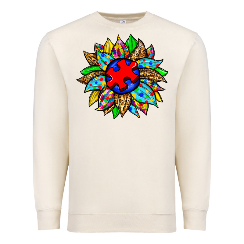 Autism Sunflower Premium Sweatshirt by Zillion Design Studio | Teevron