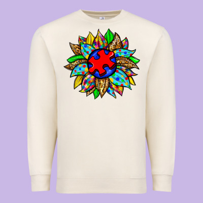 Autism Sunflower Premium Sweatshirt Designed By Zillion Design Studio