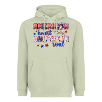 Matcha American heart southern soul Heavyweight Hoodie - texasbilliewilder