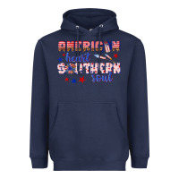 Navy American heart southern soul Heavyweight Hoodie - texasbilliewilder