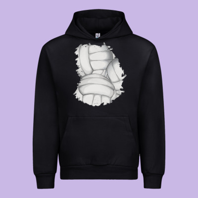 2 Volleyball Patch Urban Hoodie Designed By Adodesignshop