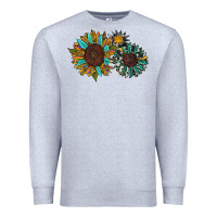 Heather Grey western sunflowers Premium Sweatshirt - RanaPortraitStore