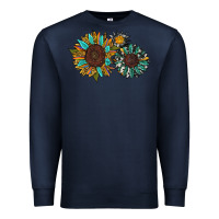 Navy western sunflowers Premium Sweatshirt - RanaPortraitStore