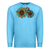 Ocean Blue western sunflowers Premium Sweatshirt - RanaPortraitStore