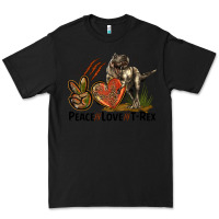 Black Peace Love T Rex Premium Tee - LillyAllenDesigns