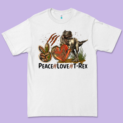Peace Love T Rex Premium Tee Designed By Lillyallendesigns