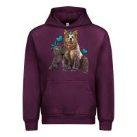Mauve Wine mama bear and baby bear Urban Hoodie - Artiststas
