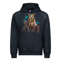Navy mama bear and baby bear Urban Hoodie - Artiststas