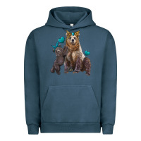 Pigment Midnight Navy mama bear and baby bear Urban Hoodie - Artiststas