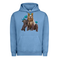 Pigment Pebble Blue mama bear and baby bear Urban Hoodie - Artiststas