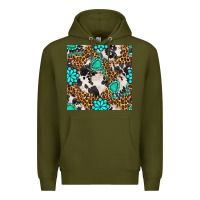 Army Green western turquoise seamless pattern Premium Hoodie - BundleAndBundleShop