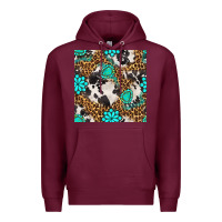 Burgundy western turquoise seamless pattern Premium Hoodie - BundleAndBundleShop