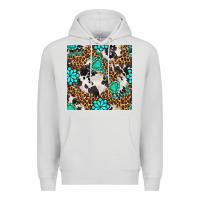 Dove Grey western turquoise seamless pattern Premium Hoodie - BundleAndBundleShop