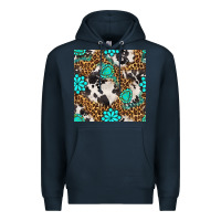 Navy western turquoise seamless pattern Premium Hoodie - BundleAndBundleShop