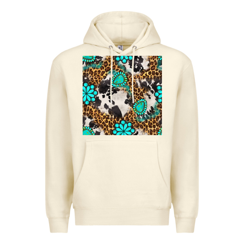 Western Turquoise Seamless Pattern Premium Hoodie by BundleAndBundleShop | Teevron